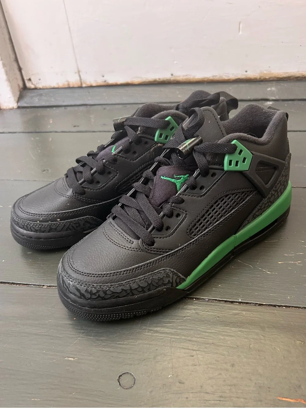 Nike Jordan Spizike Low GS Black Anthracite Pine Green FQ3950-003 Size 6Y EUC